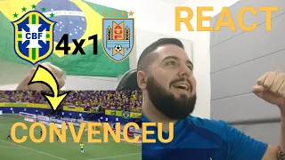 REACT BRASIL 4X1 URUGUAI - MELHORES MOMENTOS - ELIMINATÓRIAS PARA A COPA 2022