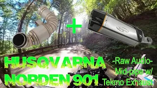 Husqvarna Norden 901 - Tekmo Exhaust + Mid-Pipe: Raw Audio