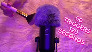 60 triggers in 120 seconds - ASMR for people with short attention span (No talking)