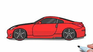 How to draw a Nissan 350Z - Step by step tutorial drawing nissan 350 fairlady z nismo 2005