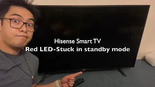 Red standby light flashes but won’t turn on TV