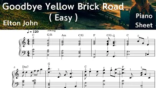 Goodbye Yellow Brick Road / Easy Piano Sheet Music / Elton John/ by SangHeart Play