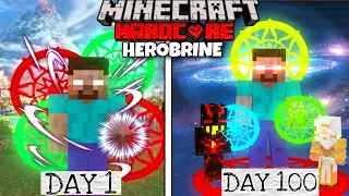 Surviving 100 Days as HEROBRINE in Minecraft Hardcore! (Hindi) |Dark trio series Season 2 Ep 1|