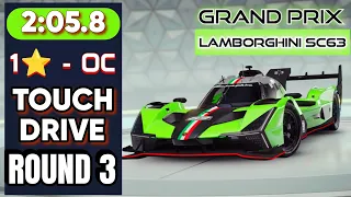 Asphalt 9 Lamborghini SC63 Grand Prix 1 star Round 3 Touch Drive Paris Overclock run