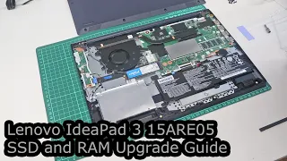 Lenovo IdeaPad 3 15ARE05 SSD and Memory Upgrade Guide