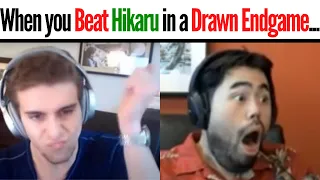 When you Beat Hikaru in a Drawn Endgame...