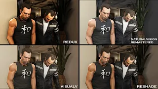 GTA 5 Redux vs NaturalVision Remastered vs Reshade vs VisualV Graphics Mod Comparison 2021