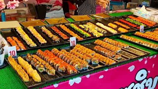 Amazing Popularity Various Street Sushi in Thailand Thailand Street food