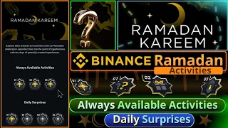 Ramadan With Binance || Daily Surprises and Always Available Activities || How to Participate