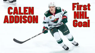 Calen Addison #59 (Minnesota Wild) first NHL goal Nov 2, 2021