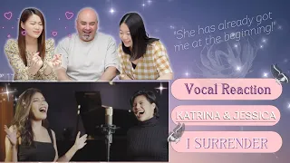 I SURRENDER  COVER by KATRINA VELARDE and JESSICA VILLARUBIN  -- Vocal Coach Reacts