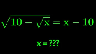 Math Olympiad Radical Equation. Algebra Problem.