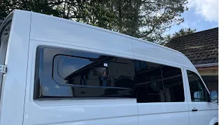 VW Crafter campervan build side pods/flares installation.