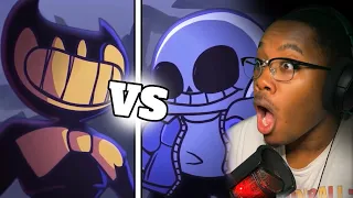 THIS FIGHT IS INSANE! | BENDY VS SANS INDIE CROSS ANIMATION REACTION