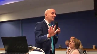 Lord Adonis talks to European Movement members and guests in Macclesfield