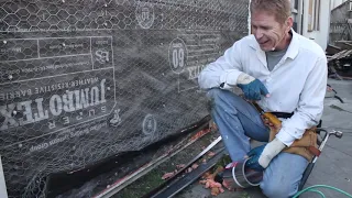 Repair stucco lath that was completed wrong.