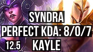 SYNDRA vs KAYLE (MID) | 8/0/7, 3.0M mastery, Legendary, 400+ games | EUW Master | 12.5