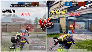 ULTRA HD 90 FPS VS SMOOTH 90 FPS / ROG PHONE 5 PERFORMANCE TEST 2021 / PUBG MOBILE GRAPHICS