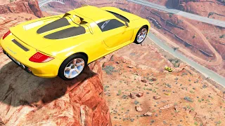 Supercars Jumping Off a Cliff - BeamNG Drive Crashes | DestructionNation