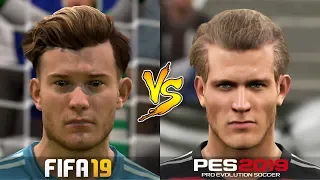 FIFA 19 Vs. PES 2019 | All Famous Goalkeeper Faces | Gameplay Comparison