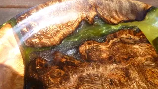 My First Burl and Resin Woodturning Bowl