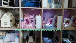 I HAND MADE A DOLLS HOUSE and FURNITURE! MADE TO FIT BARBIE AND CHELSEA DOLLS!+ MORE!!