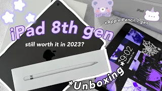 iPad 8th generation - unboxing🩶space grey, Apple Pencil 1.gen, accessories~Still worth it in 2023?