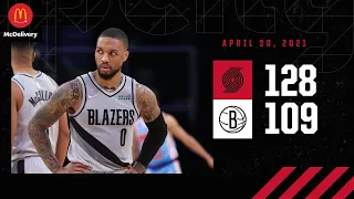 Trail Blazers 128, Nets 109 | Game Highlights by McDelivery | April 30, 2021