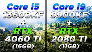 Core i5 13600KF + RTX 4060 Ti (16GB) vs Core i9 9900KF + RTX 2080 Ti (11GB) | PC Gameplay Tested