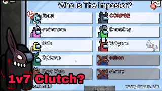 Can Corpse 1v7 Impostor clutch AmongUs ft Toast Sykkuno valkyrae Corinna & more