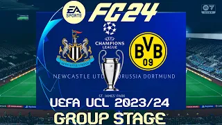 FC 24 Newcastle vs Borussia Dortmund | Champions League 2023/24 | PS4 Full Match