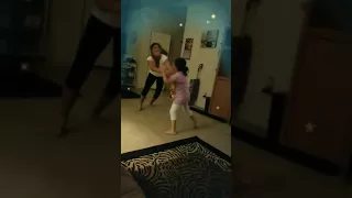 My 8 yr old trying to whoop her big sister