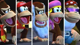 Donkey Kong Country Tropical Freeze - All Kongs Reaction to All Bosses