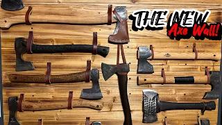 New axe wall display for throwing axes! #axethrowing #axe #tools #toolstorage #walldecor