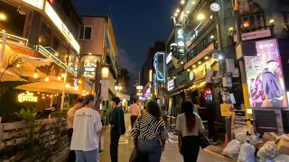 4K Walk | Itaewon’s alleyways and world food streets