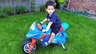 Little Boy Rides Spiderman Ride on Motorbike   Ride On Cars Unlimited