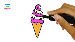 Draw Ice Cream | Как нарисовать мороженое | رسم بوظة | 如何画冰淇淋 | आसान आइसक्रीम ड्रा | Disegna gelato