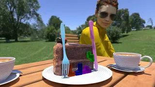 Jello TETRIS with Sponge Cake