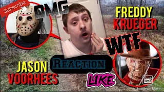 Reaction to Drone Catches Jason Voorhees and Freddy Krueger at Haunted Barn (Scary)