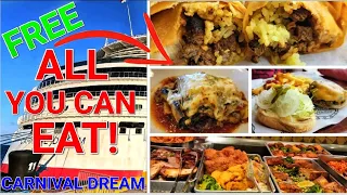 CARNIVAL DREAM- THIS MAY BE THE BEST ARRAY OF FOOD OPTIONS OF ANY DREAM CLASS CARNIVAL SHIP! Part 1