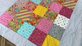 Easy No Pattern Quilt | 70s Retro Barbie Quilt