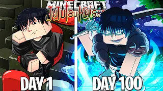 I Survived 100 Days as TOJI in Jujutsu Kaisen Minecraft!