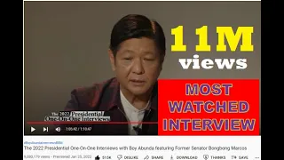 Most Watched episode of The Boy Abunda Talk Channel 2022 Presidential One-On-One Interviews with Boy