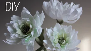 Хризантемы / Как сделать цветы из бумаги / DIY Crepe paper flowers