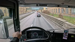 POV driving scania - road 40 through borås sweden