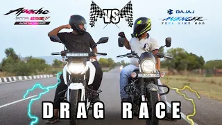 bajaj Avenger 160 vs apache 160 🚫 👈 Drag Race🏆 🏁 First Time On YouTube shocked 😲#viral #trending