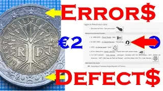 2 euro France Defect  Error Signes sur les pièces en euros français