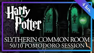 STUDY IN THE SLYTHERIN COMMON ROOM - Harry Potter Pomodoro Session - Harry Potter ASMR