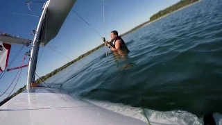 Nacra 570 Catamaran - Solo righting