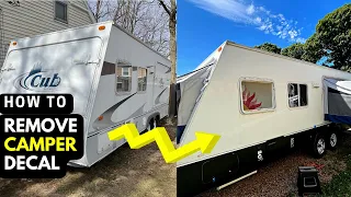 How to remove ugly decals from your camper and rv | Camper conversion trailer | Simple DIY Project